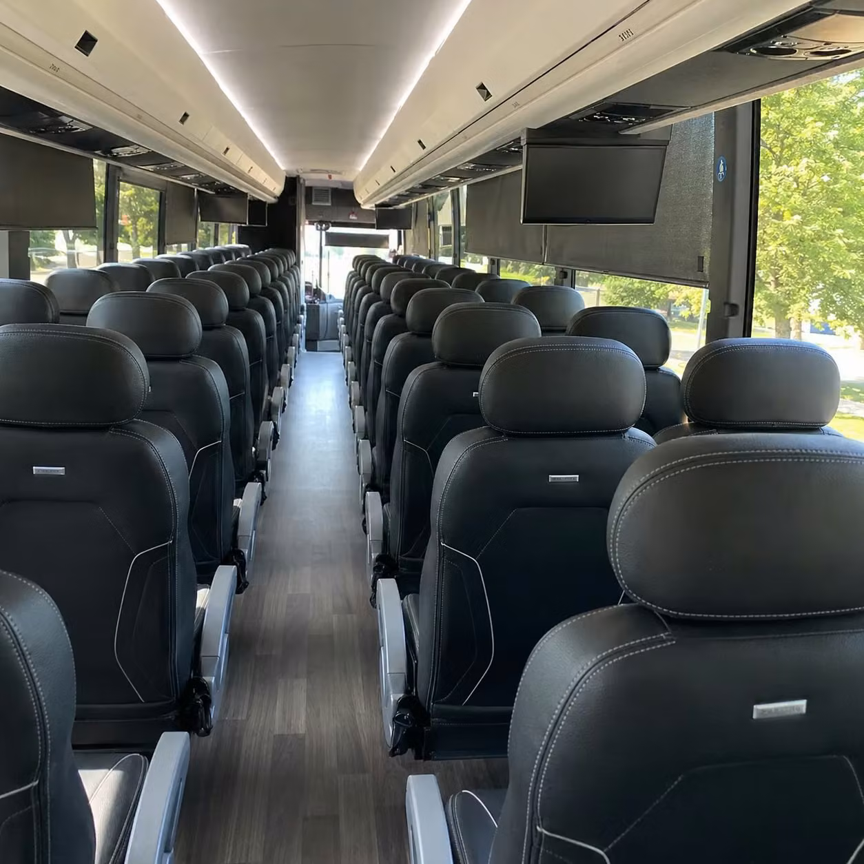 56 passenger charter bus interior